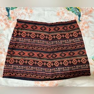 Orange Aztec Southwest Pattern Skirt Forever 21 *NWT*